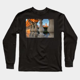 The Dunster House through the John Weeks Bridge Harvard Square Long Sleeve T-Shirt